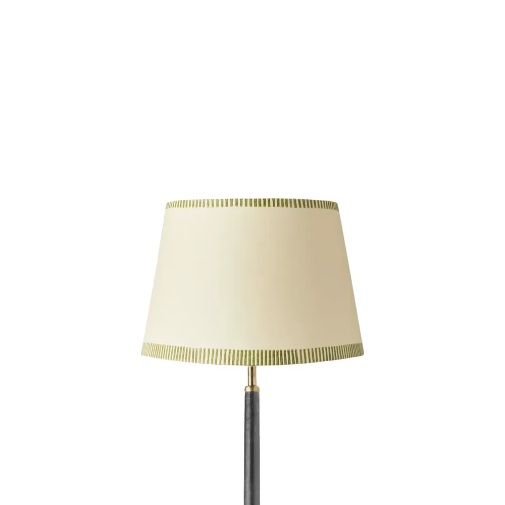 30cm Straight Empire Lamp Shade - Green, Hand Painted Card by Pooky