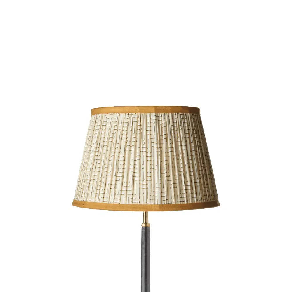 35cm Empire Gathered Lampshade - White Gold, Cotton by Pooky