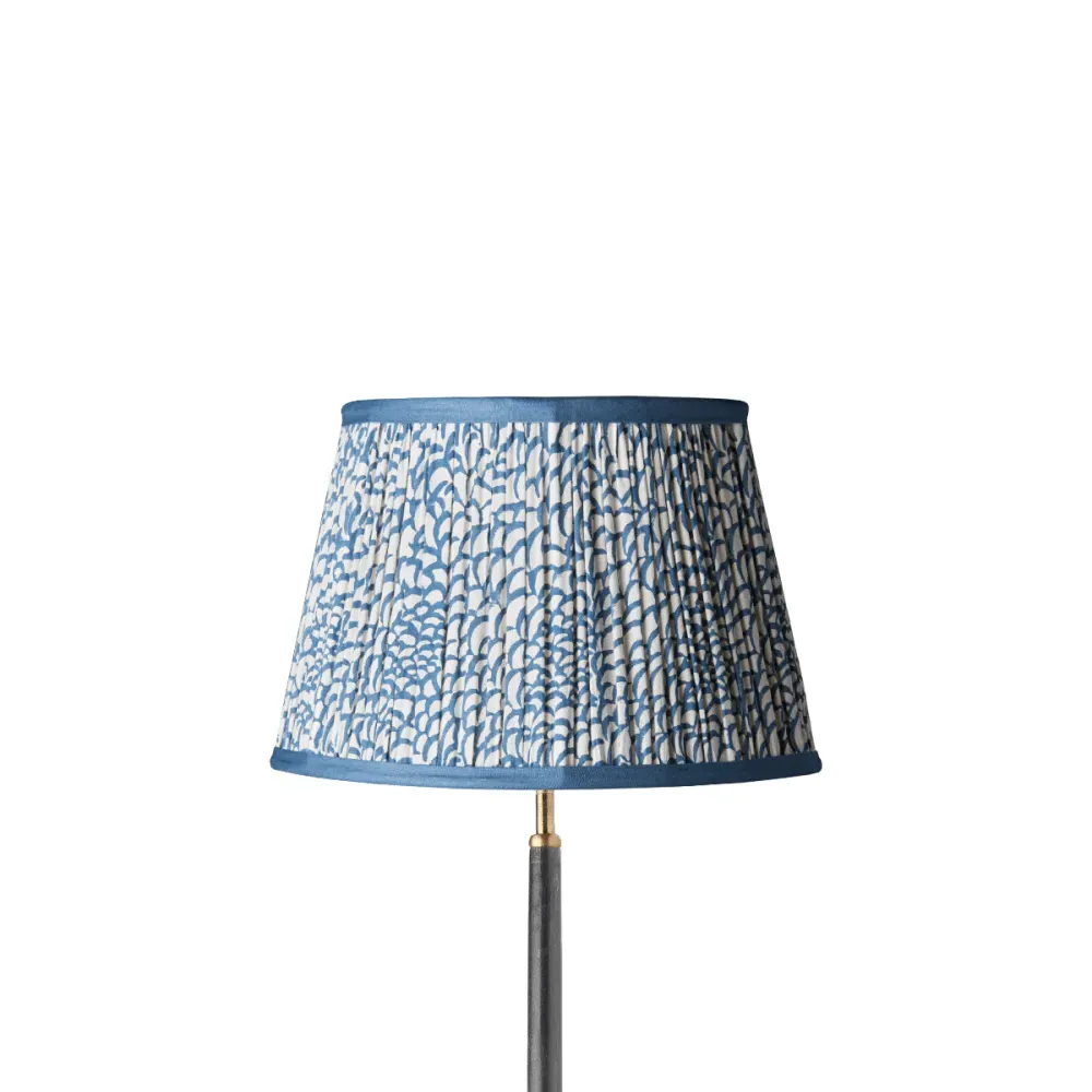 35cm Straight Empire Pendant Shade Fish Scale - Blue, Cotton by Pooky