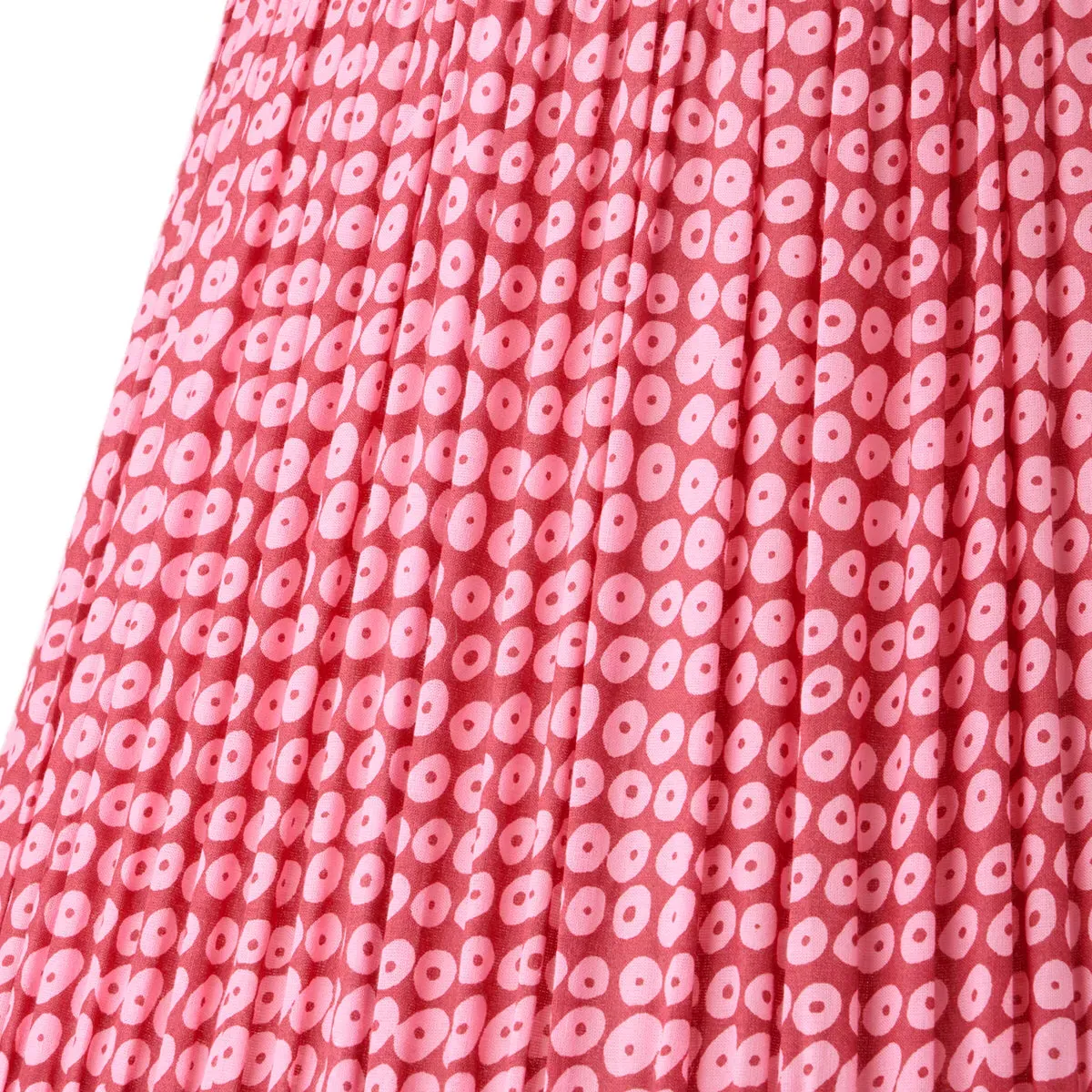 50cm Straight Empire Lampshade - Pink, Block Printed Cotton product