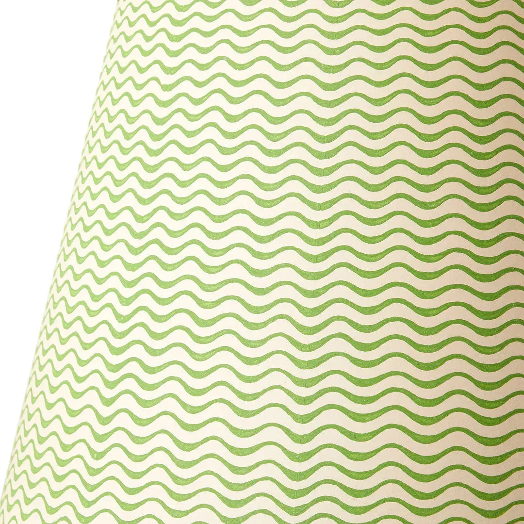 6-Inch Empire Cordless Lamp Shade - Green, Hand Painted Card product