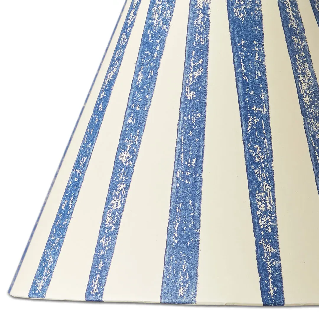 6 Inch Empire Cordless Lamp Shade Hand Painted - Blue, Card product