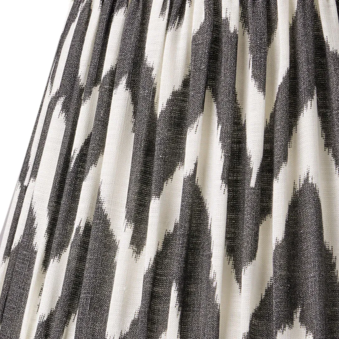 6 Inch Empire Shade for Cordless Lamps - Black, Ikat Printed Linen product