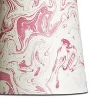 8 Inch Tapered Cordless Lamp Shade - Pink, Marbled Paper alternate view