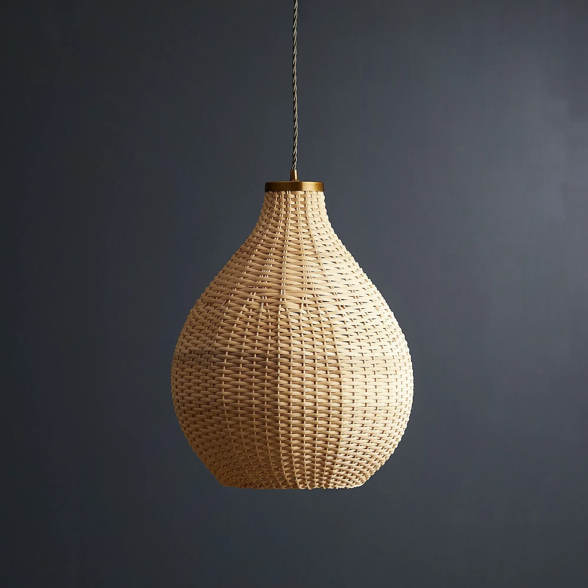 Albus Teardrop Pendant Light - Brown, Cane product