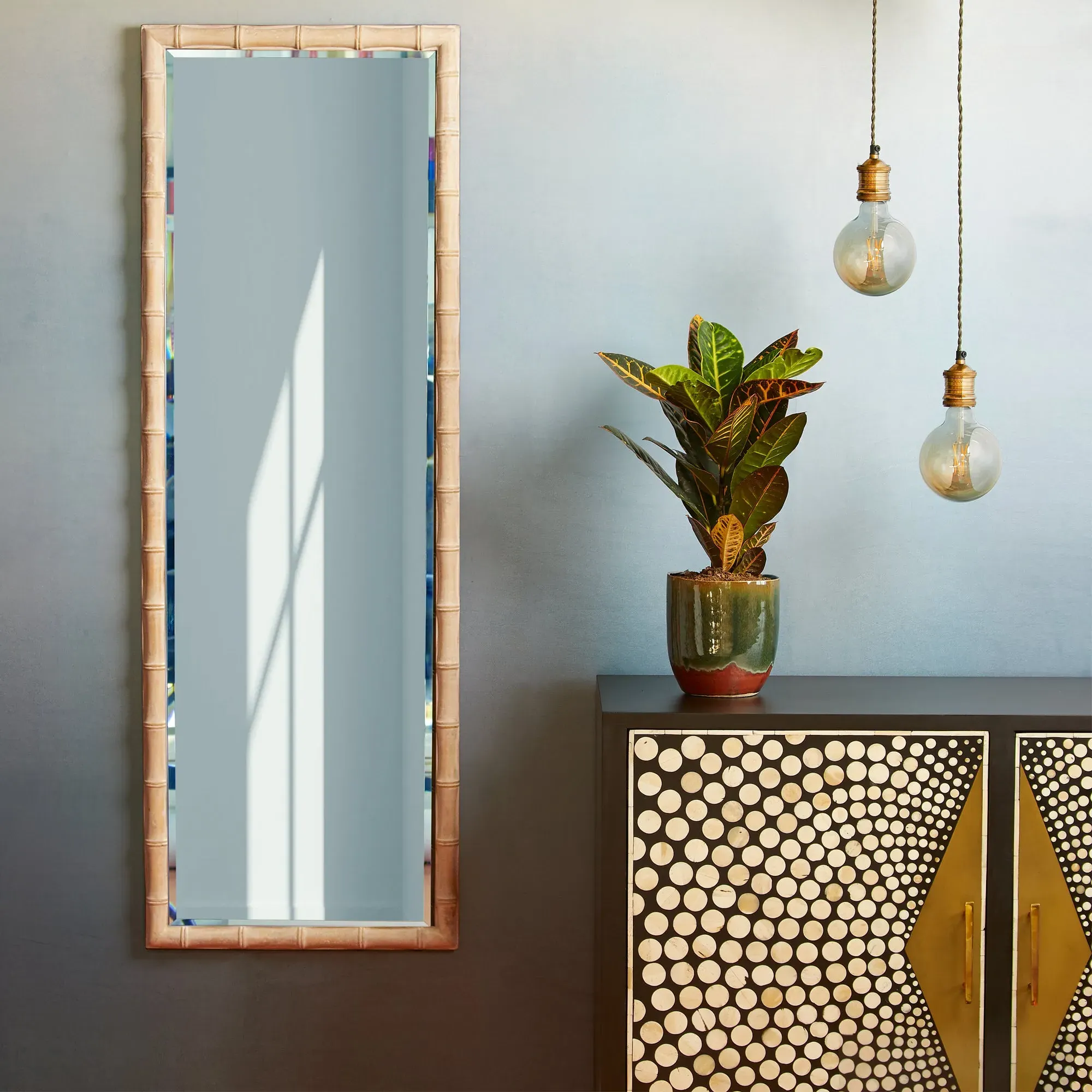 Baloo Full Length Mirror - Natural Whitewash, Wood product