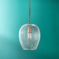 Bastille Small Pendant Light - Antique Brass, Clear Glass alternate view