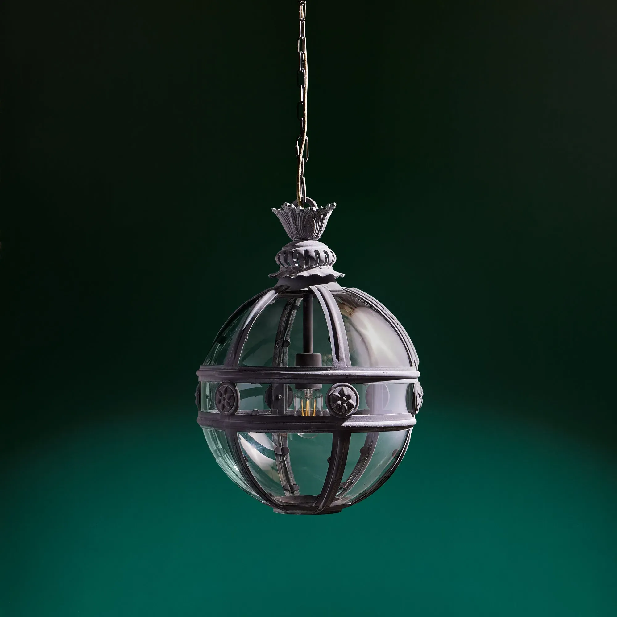 Buster Small Hanging Globe Light - Aged Verdigris product