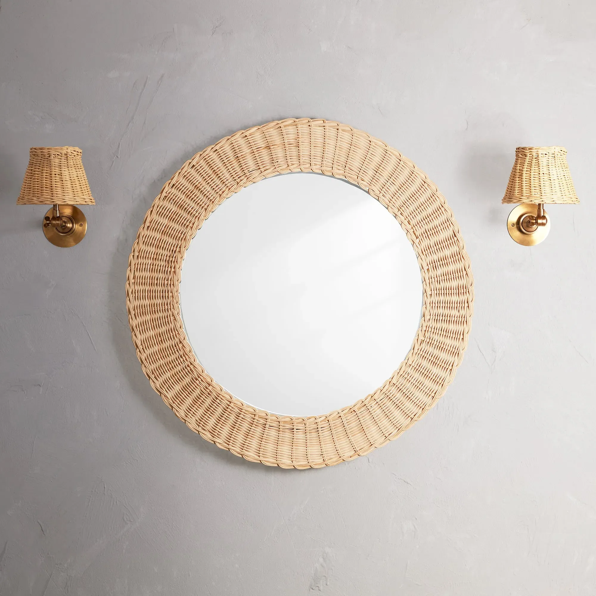 Chui Wall Mirror - Natural, Woven Cane product