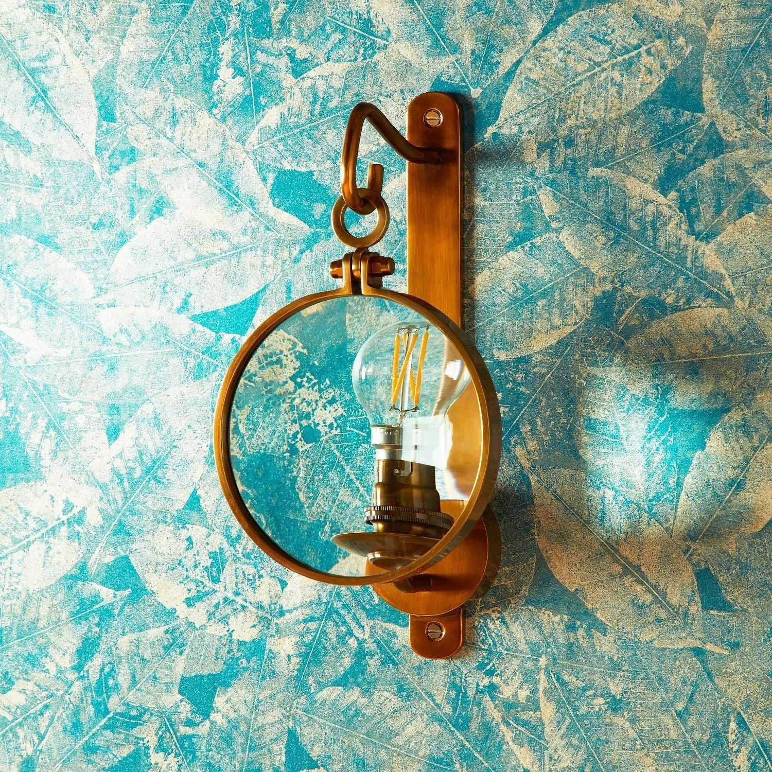 Clouseau Wall Light - Clear, Antique Brass product