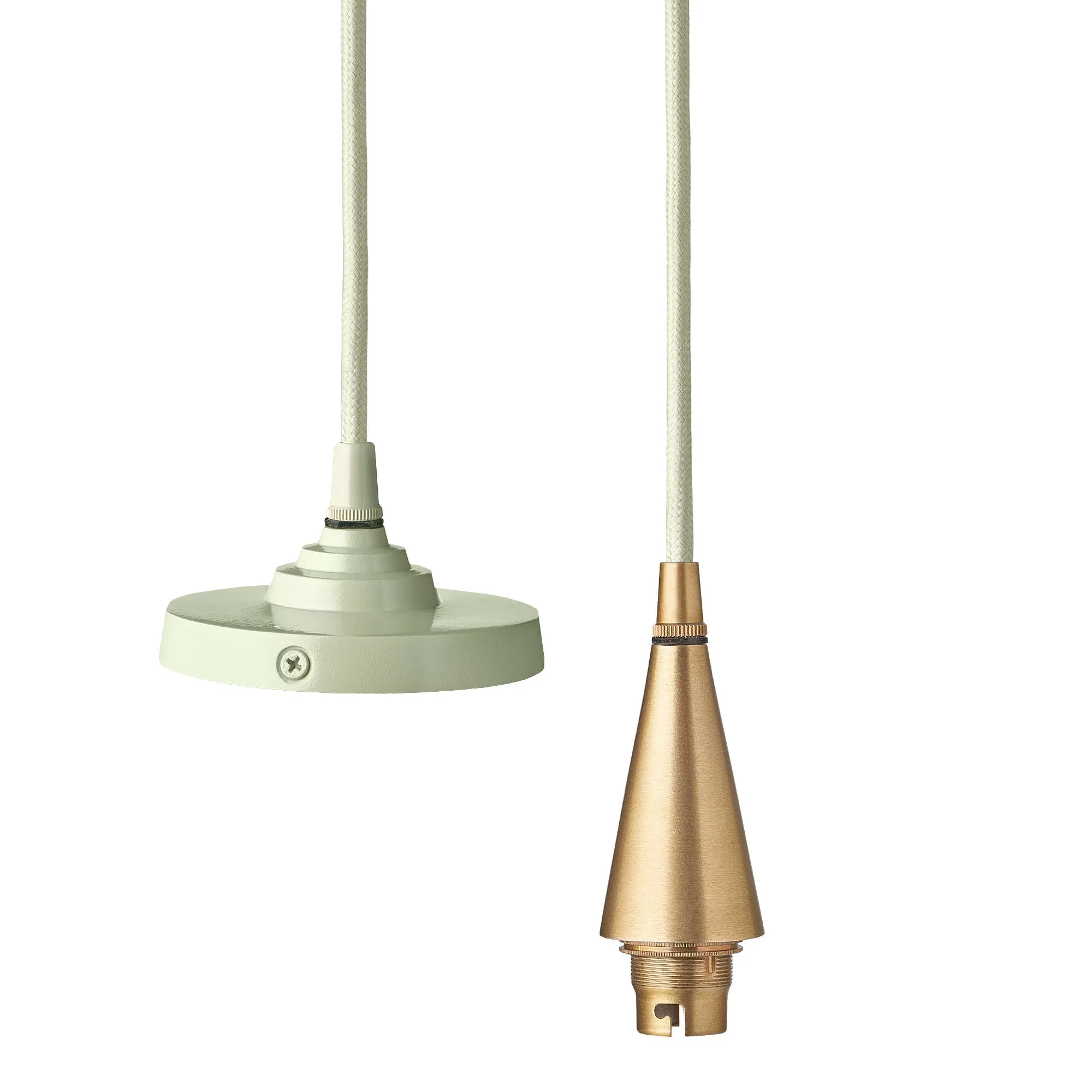 Cone Pendant Fitting Kit - Green, Solid Brass product