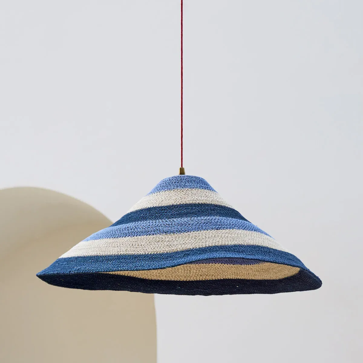 Conical Basket Pendant Shade - Neutral Blue product