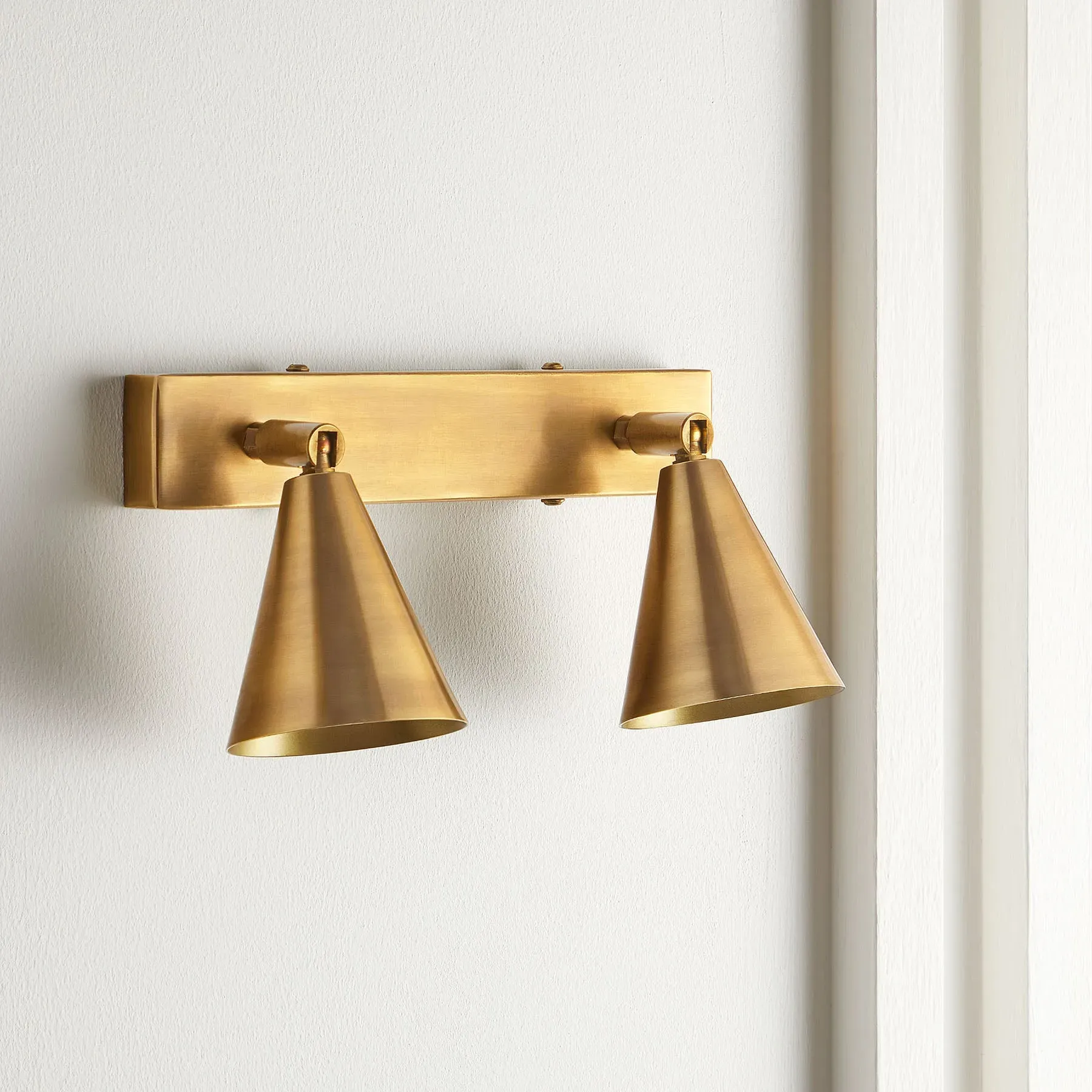 Crick Double Spot Light - Antique Brass product
