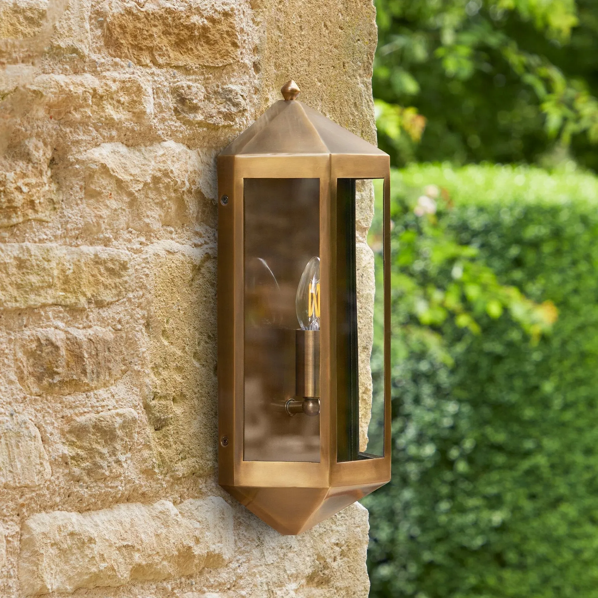 Cromer IP44 Exterior Wall Light - Antique Brass product