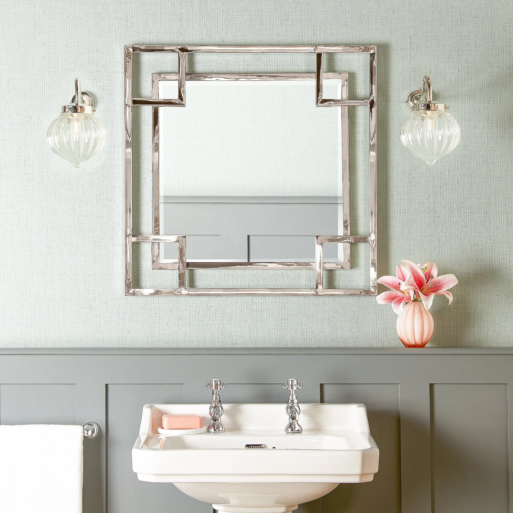 Daffings Square Wall Mirror - Metallic, Stainless Steel product