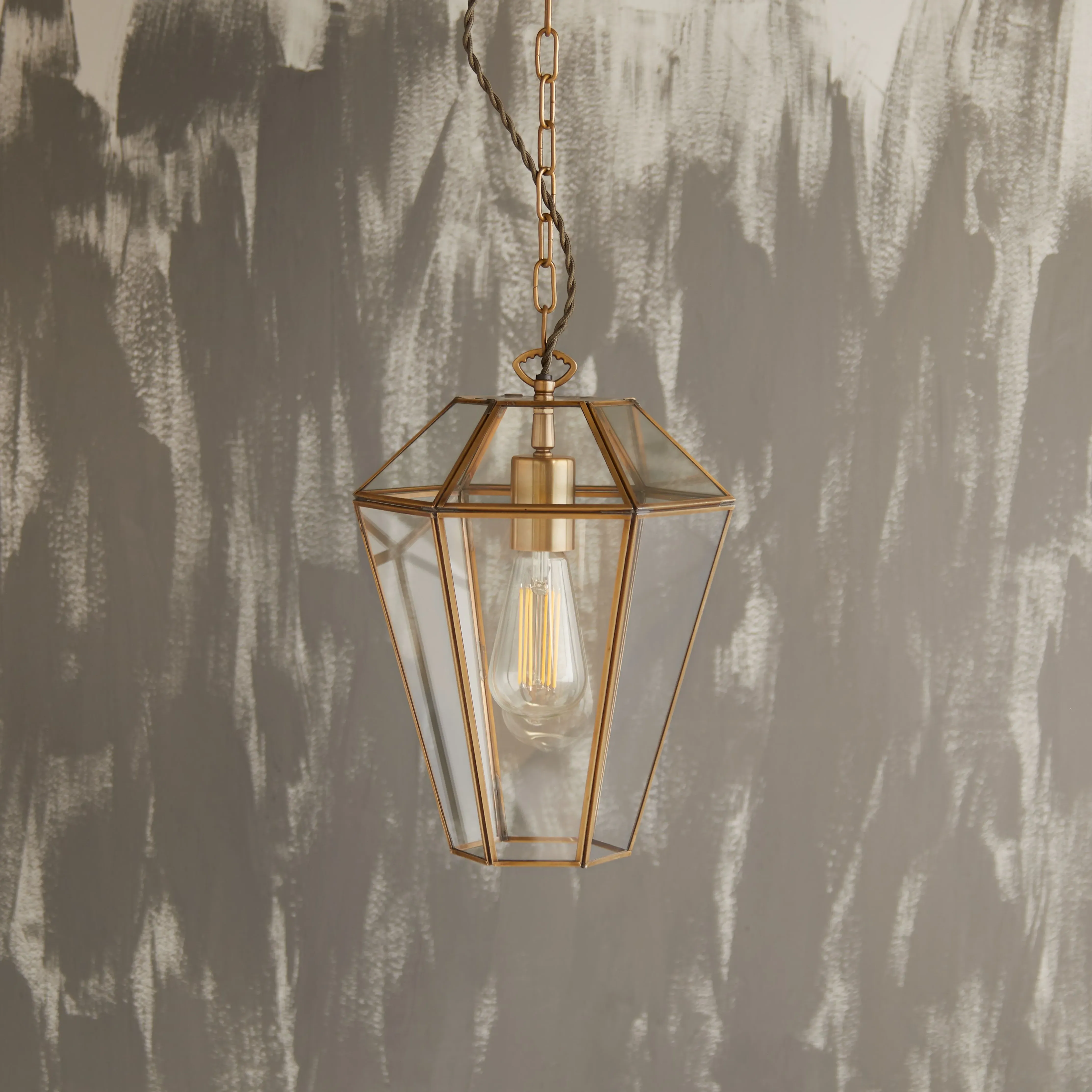 Dickens Pendant Light - Antique Brass, Glass product