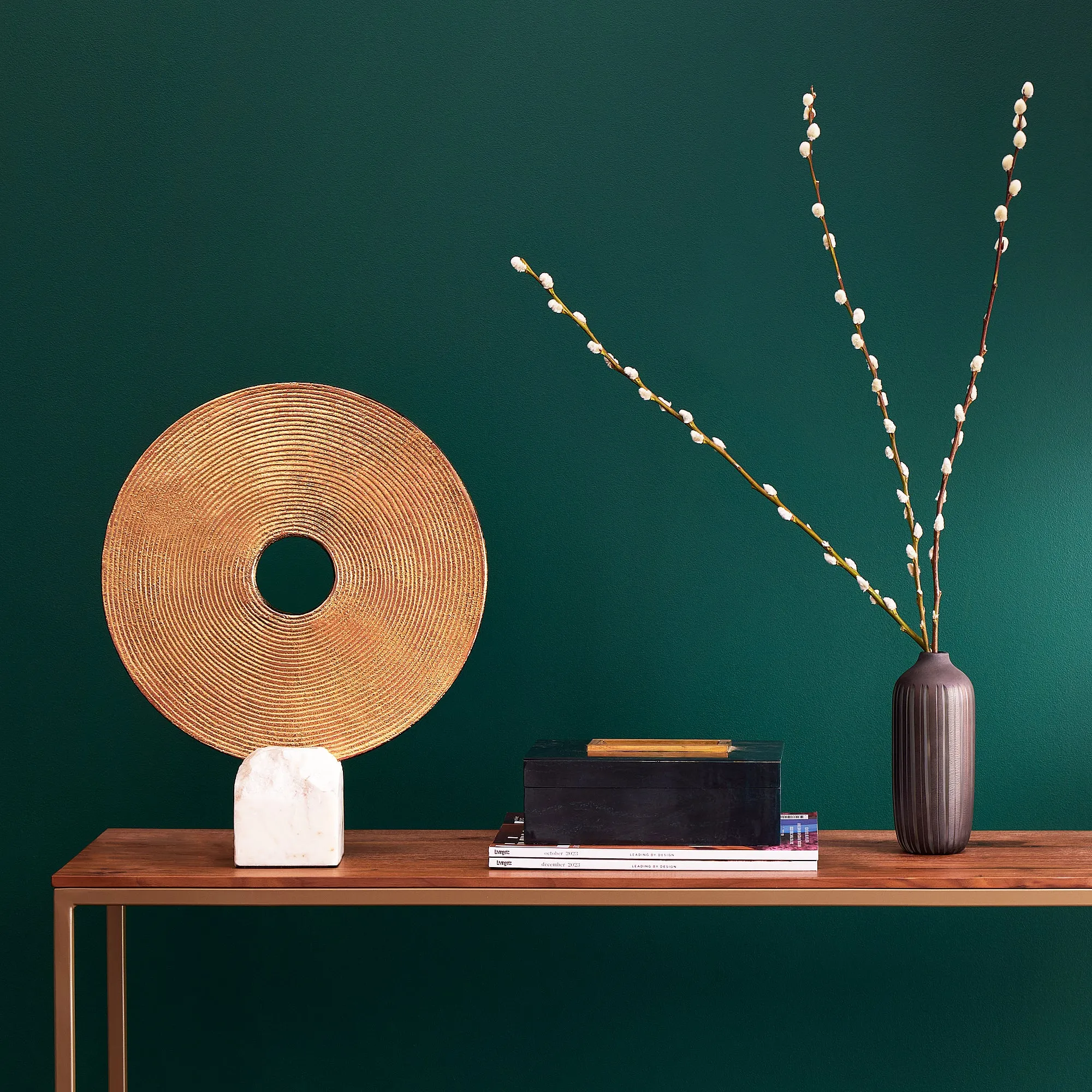 Discus Sculptural Table Lamp - White, Marble product