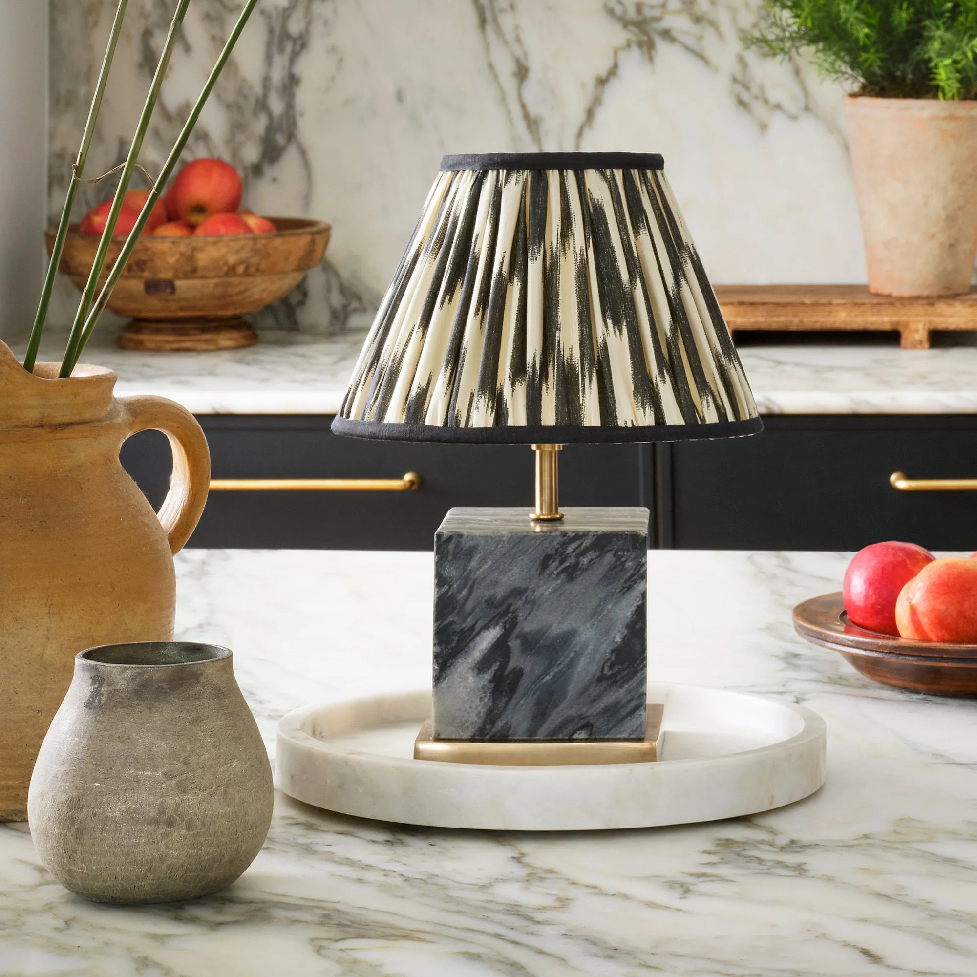 Doorstop Rechargeable Table Lamp - Black, Marble product