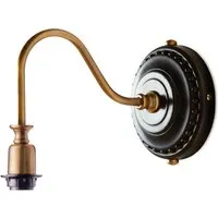 Drake Wall Fixture - Black, Antique Brass, Wood alternate view