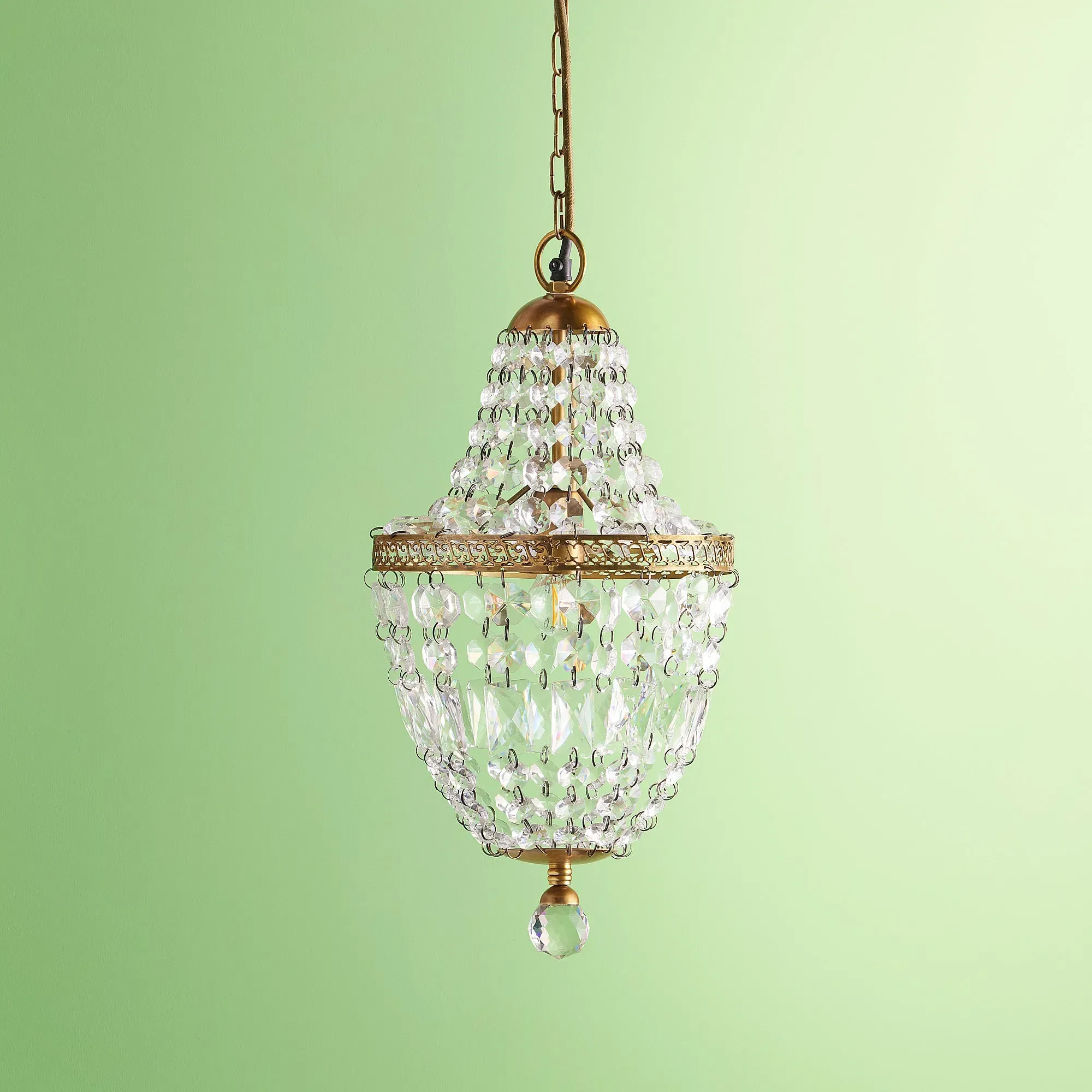 Edith Crystal Chandelier - Antique Brass, Clear product