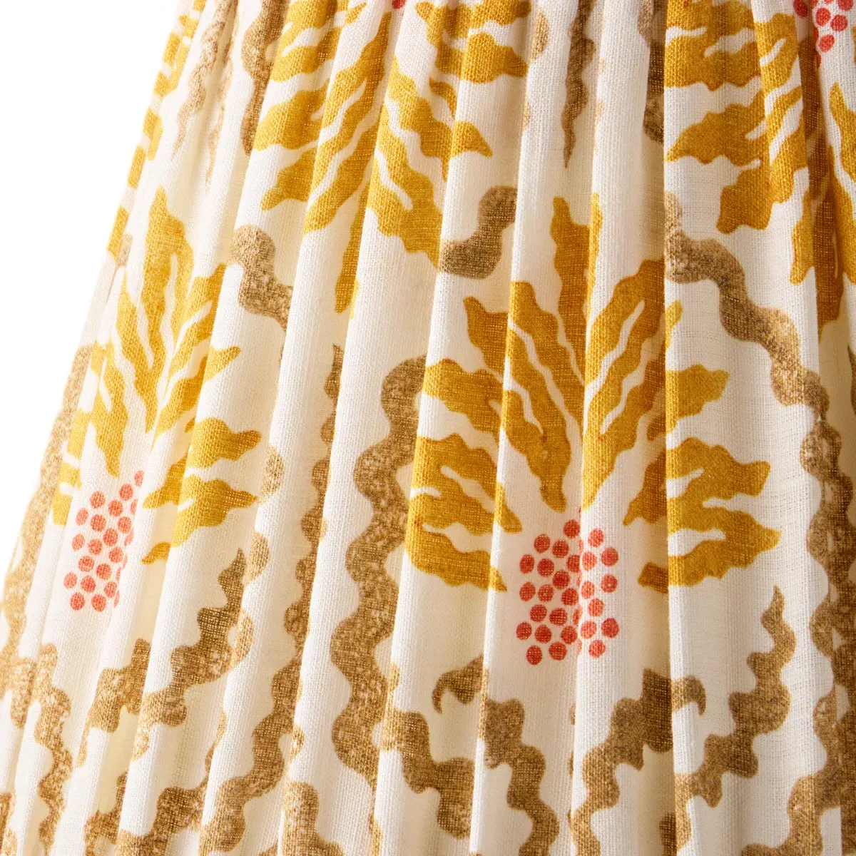 Ellen Merchant Palmette 14cm Tall Tapered Lamp Shade - Citrine, Linen product