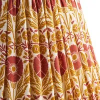 Ellen Merchant Papavero Poppies 5.5" Tall Tapered Cordless Lamp Shade - Red, Linen alternate view