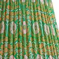 Ellen Merchant's Green Poppies 6" Empire Clip-On Lamp Shade - Green, Cotton alternate view