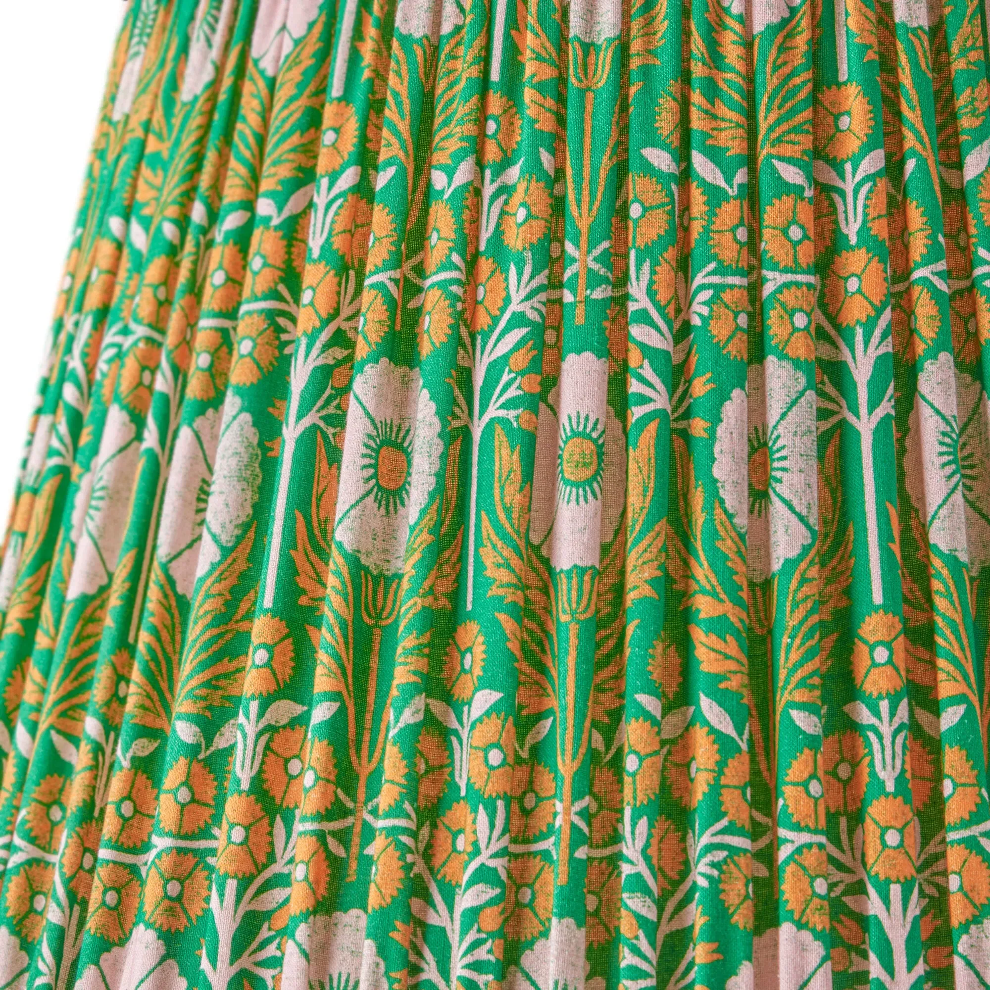 Ellen Merchant's Green Poppies 6" Empire Clip-On Lamp Shade - Green, Cotton product