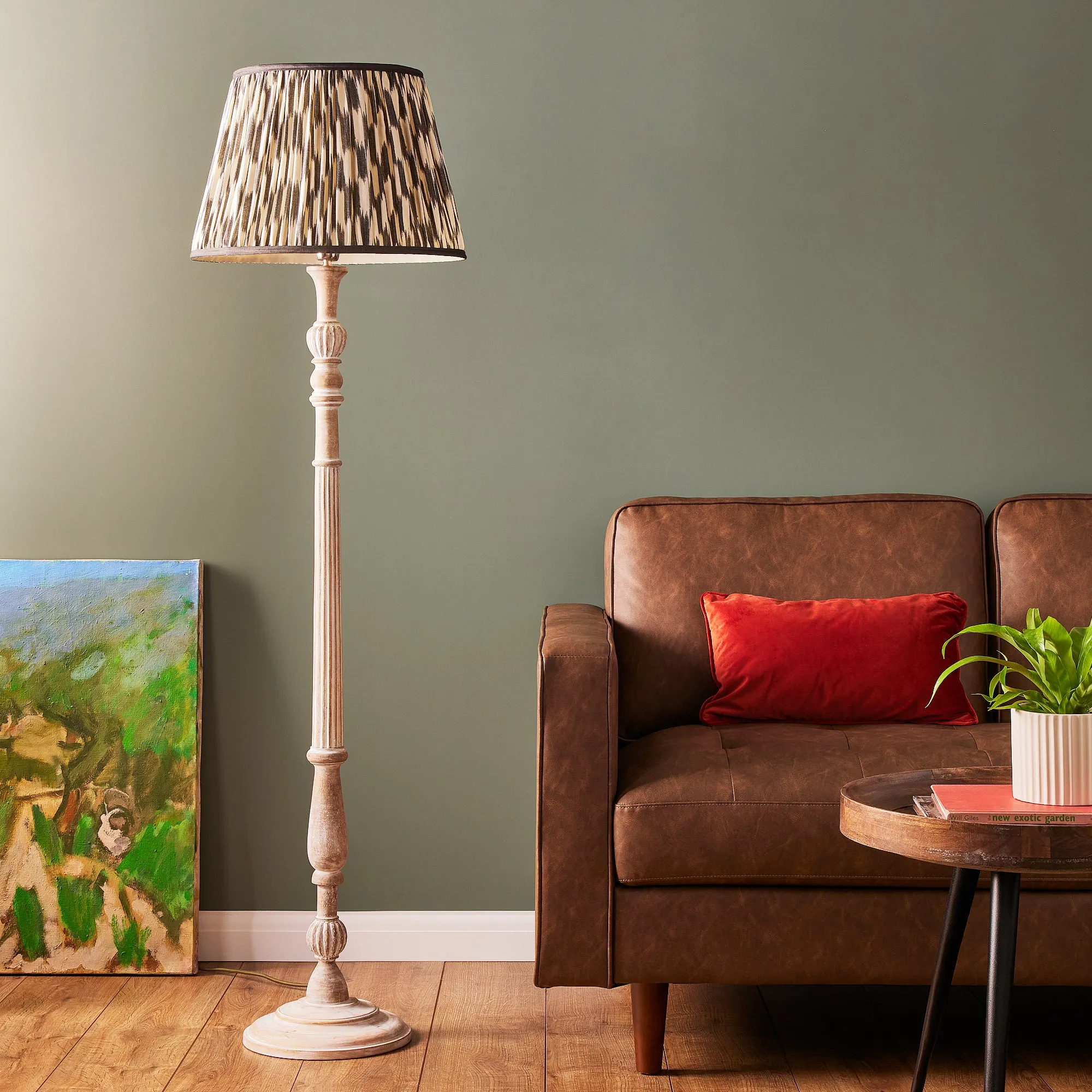 Eloise Fluted Column Floor Lamp - Whitewash product
