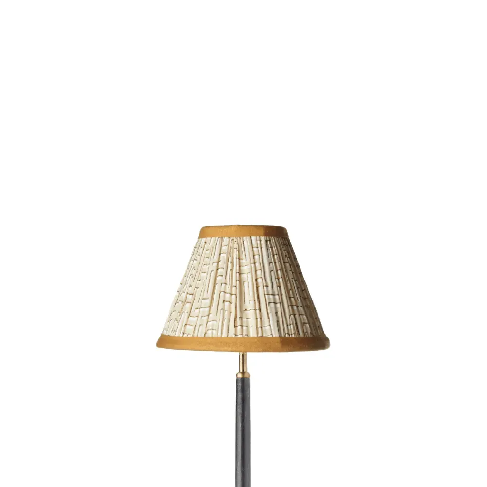 Empire Gathered Lampshade - White Gold, Cotton product