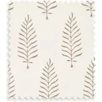 Ferns Block Printed Cotton Swatch - Grey by Pooky, alternate view