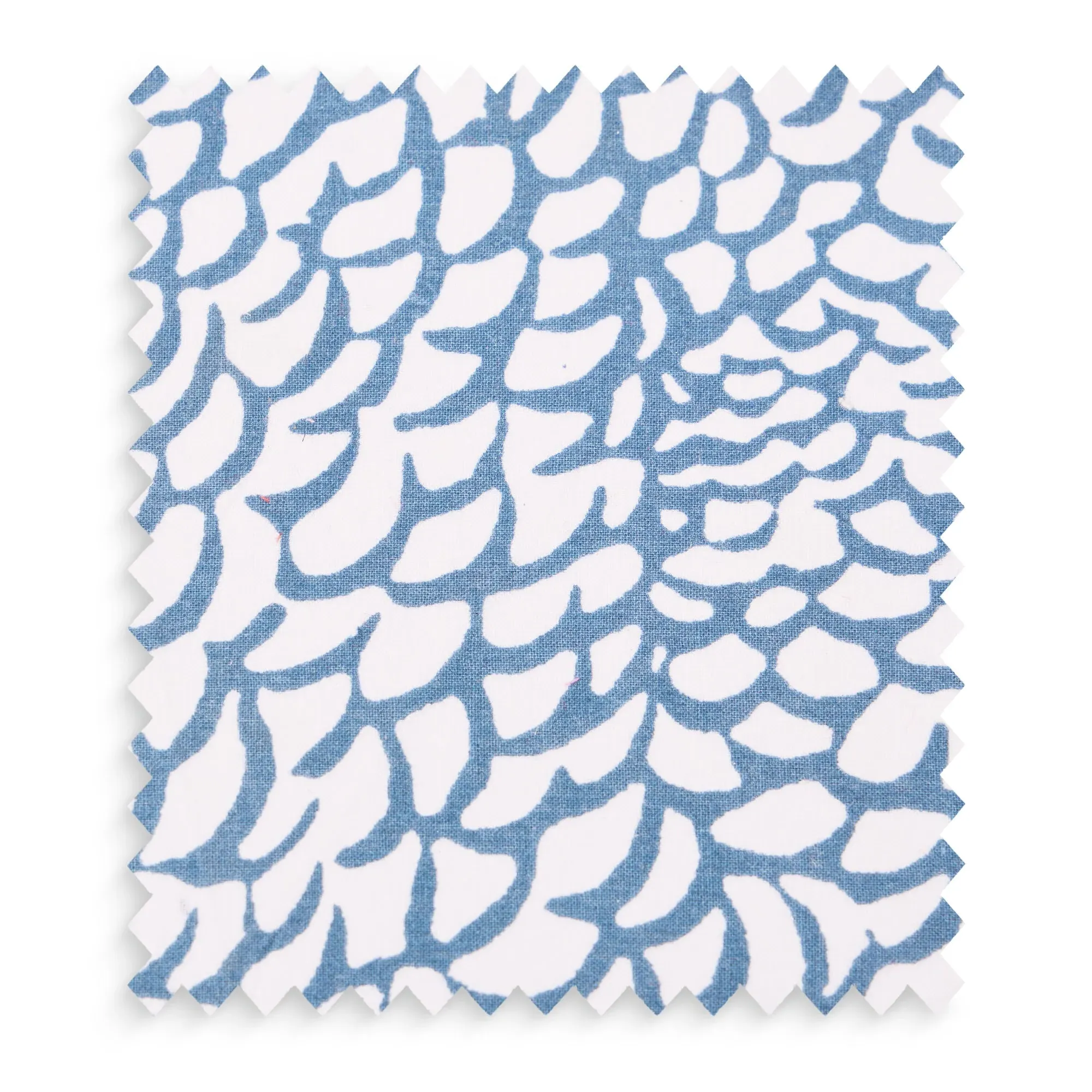 Fishscale Block-Printed Cotton Shade Swatch - Blue by Pooky