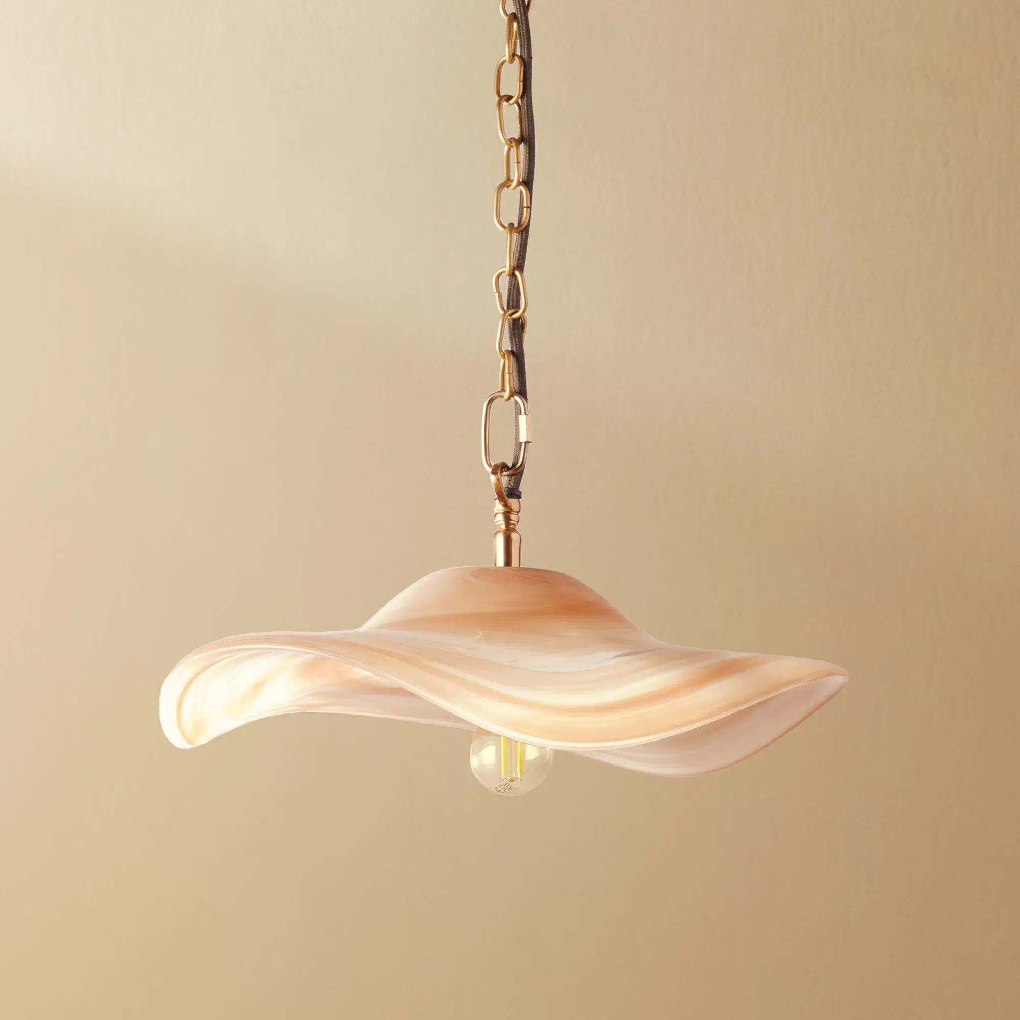 Flounce Pendant Light - Ivory, Hand-Blown Glass by Pooky
