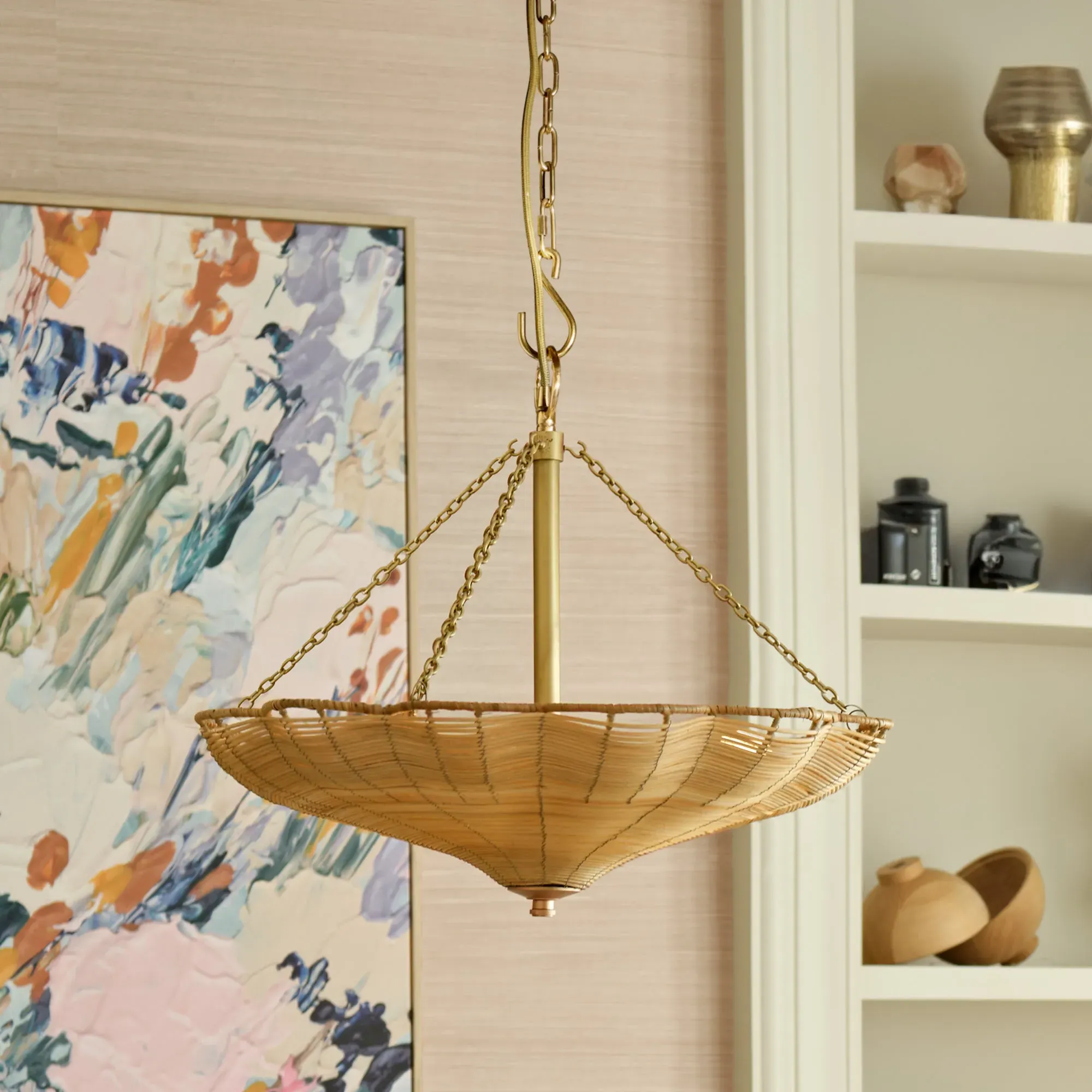 Flower Small Pendant Light - Natural Cane, Rattan product