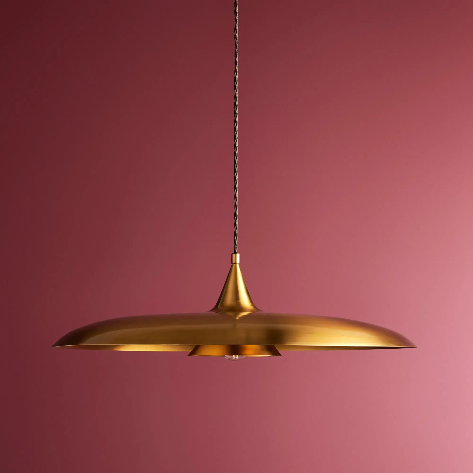 Flying Saucer Pendant Light - Antique Brass product