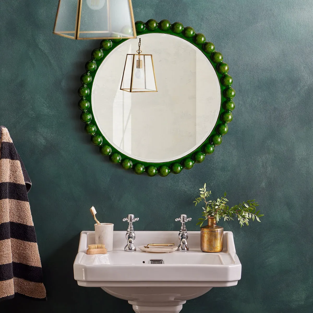 Flynn Wall Mirror - Green, Acrylic & Wood by Pooky