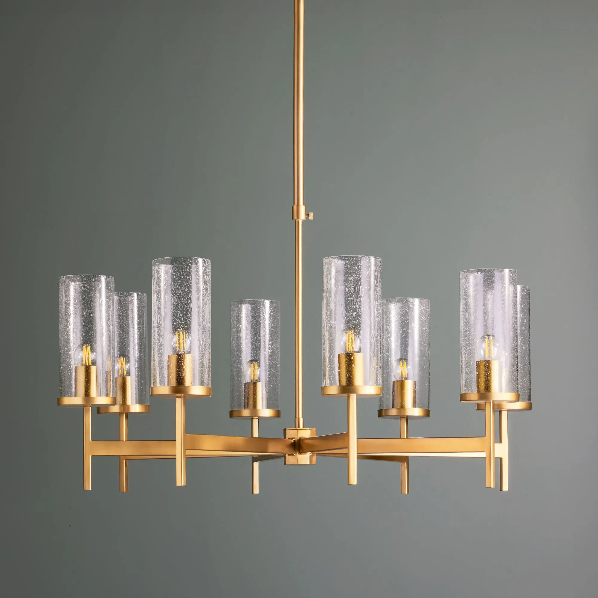 Frank 8-Arm Chandelier - Antique Brass, Glass product