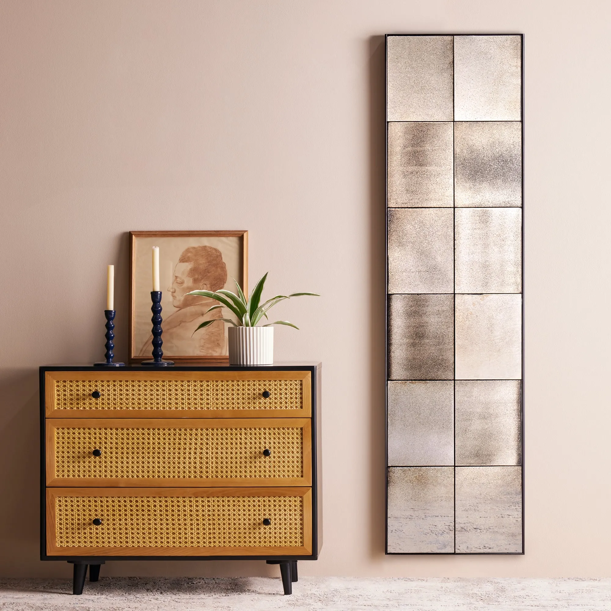Frederick Tall Narrow Wall Mirror - Black product