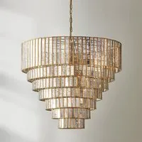Galactica 7-Tier Chandelier - Antique Brass, Mercurised Glass by Pooky, alternate view