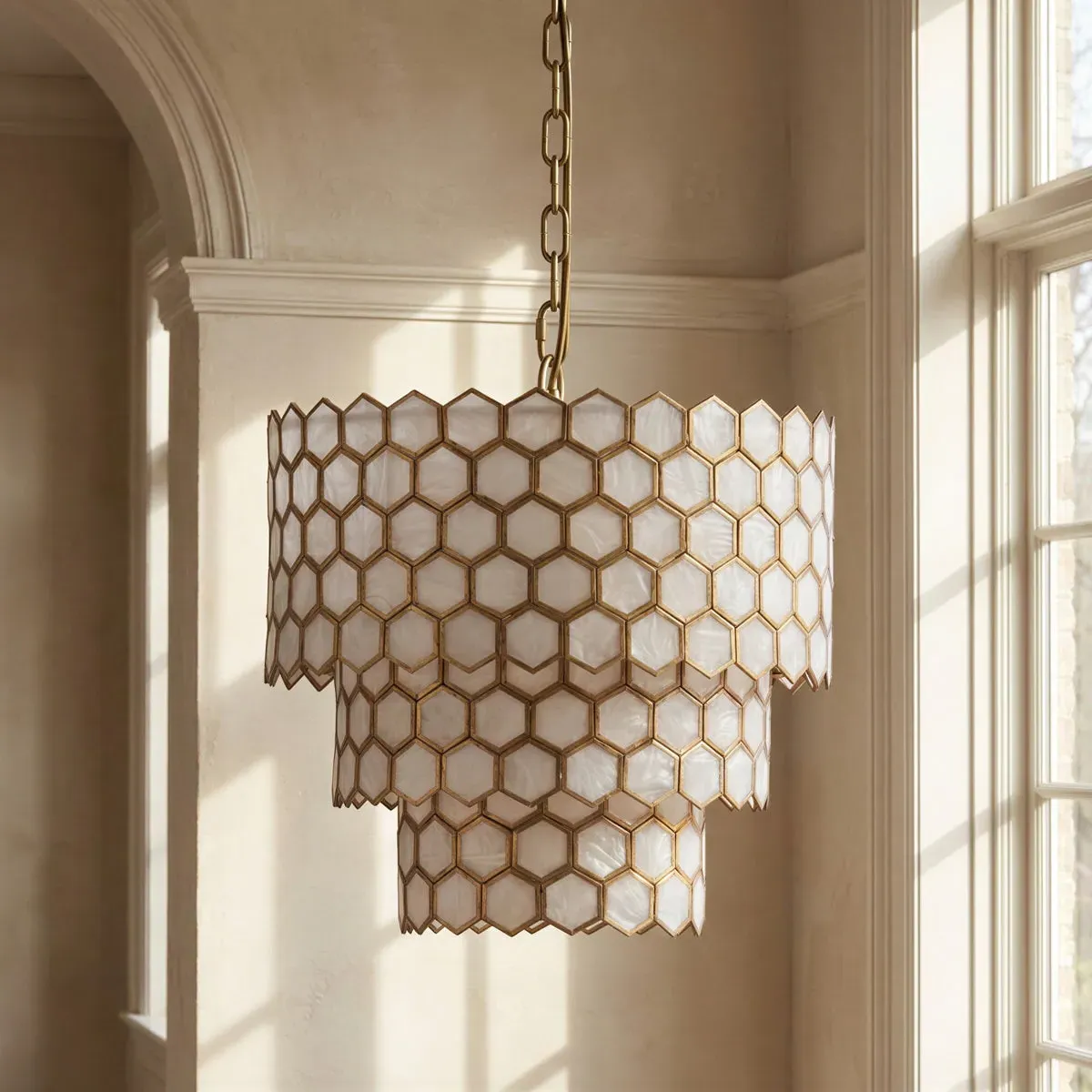 Glamazon 3-Tier Chandelier - Brass, Resin product