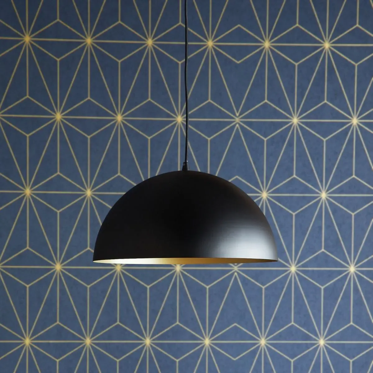 Goodhew Dome Pendant Light - Black, Gold Interior product