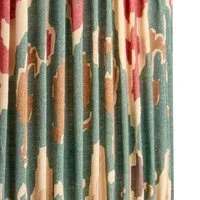 GP & J Baker Bokhara 6 Inch Tapered Drum Shade for Cordless Lamps - Red/Aqua, Linen alternate view