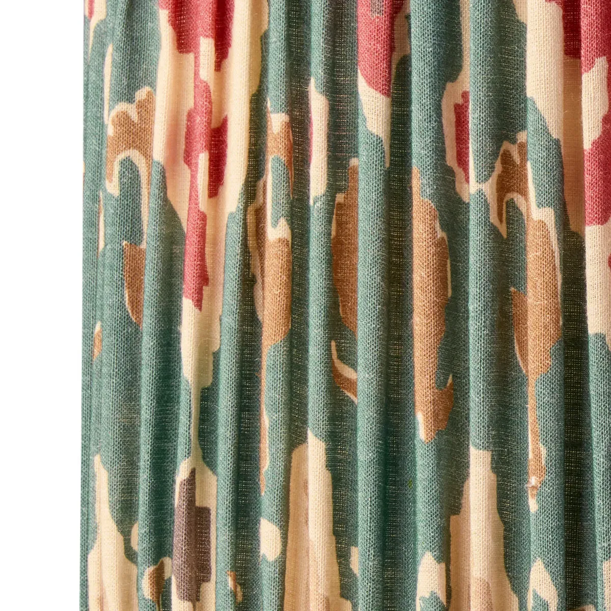 GP & J Baker Bokhara 6 Inch Tapered Drum Shade for Cordless Lamps - Red/Aqua, Linen product