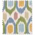 GP & J Baker Small Ikat Spot Linen Swatch - Blue, Green by Pooky, image 3