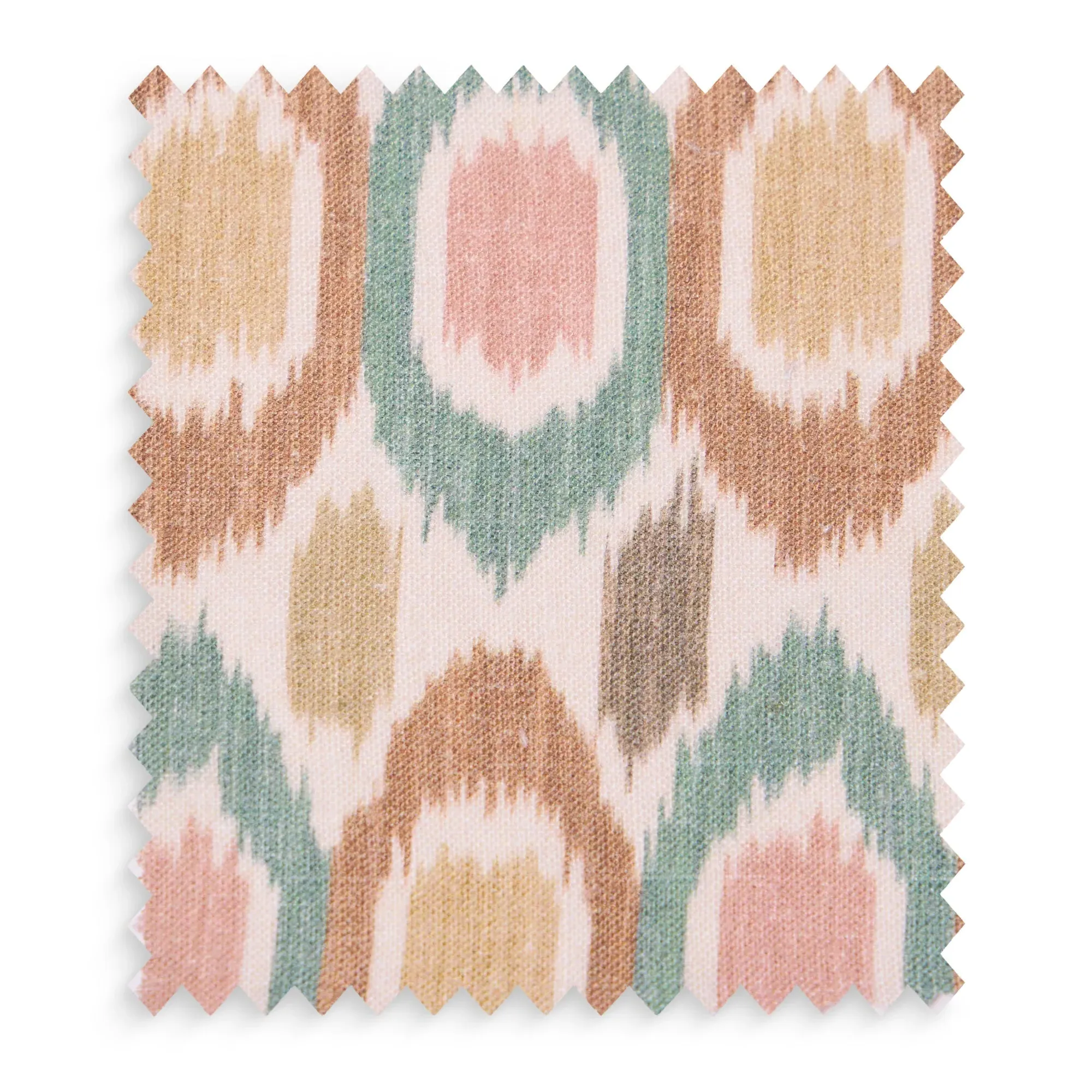 GP & J Baker Small Ikat Spot Linen Swatch - Teal, Brown by Pooky
