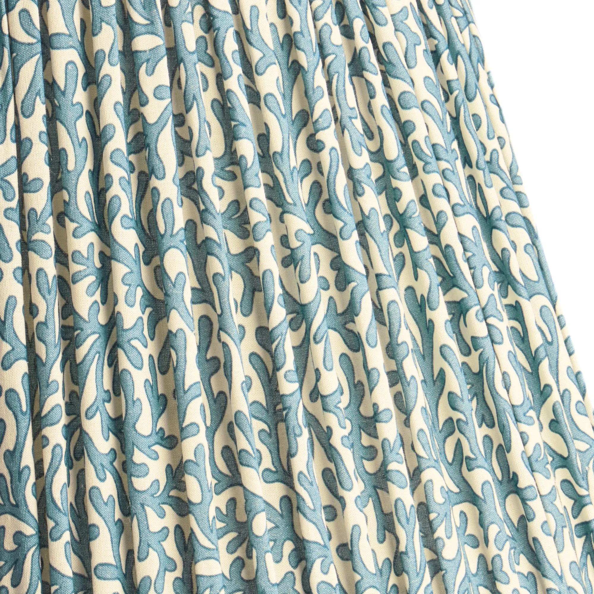 GP & J Baker Tuffley 40cm Empire Shade with Adjustable Gimbal - Denim, Gathered Cotton by Pooky