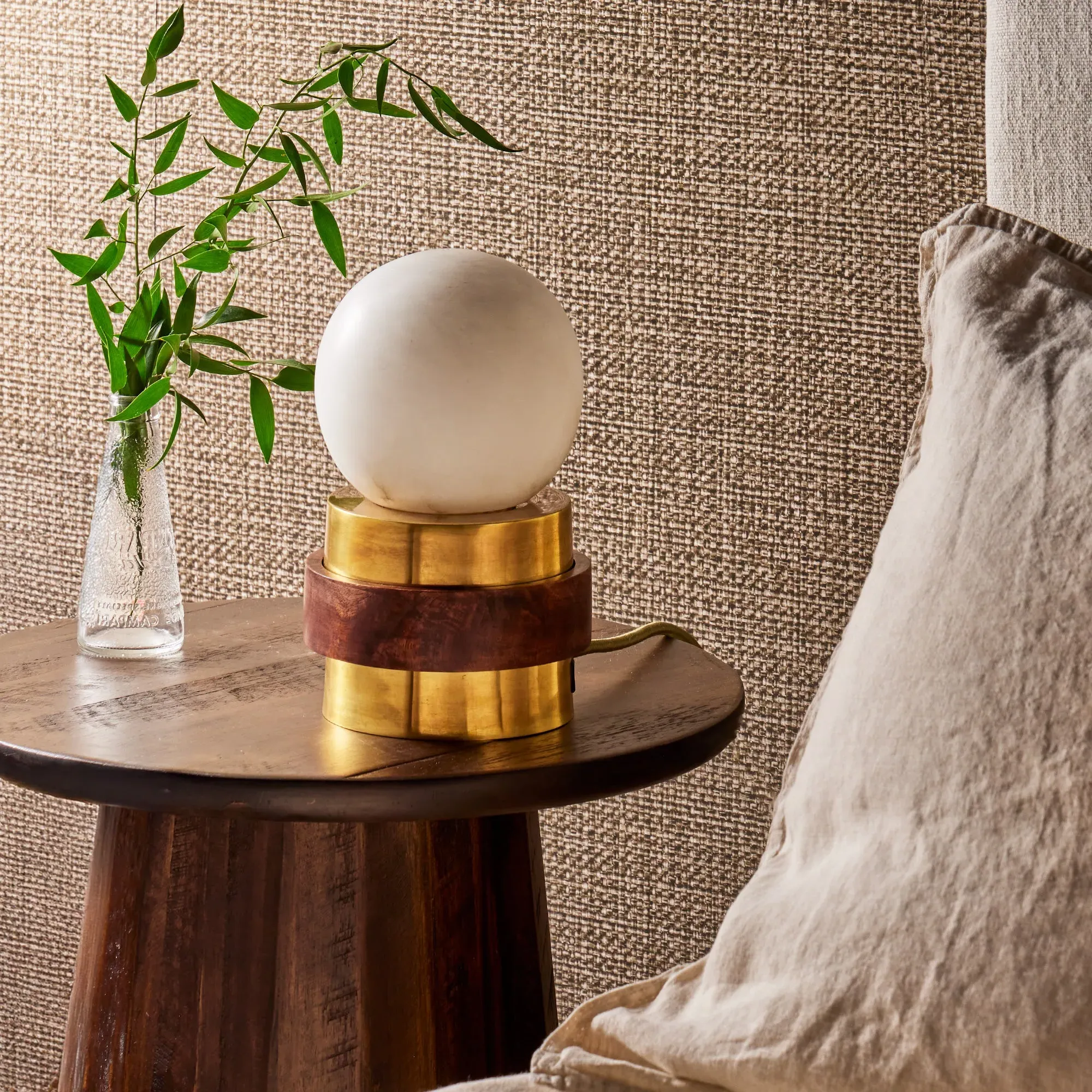 Halston Table Lamp - Antique Brass, Wood product