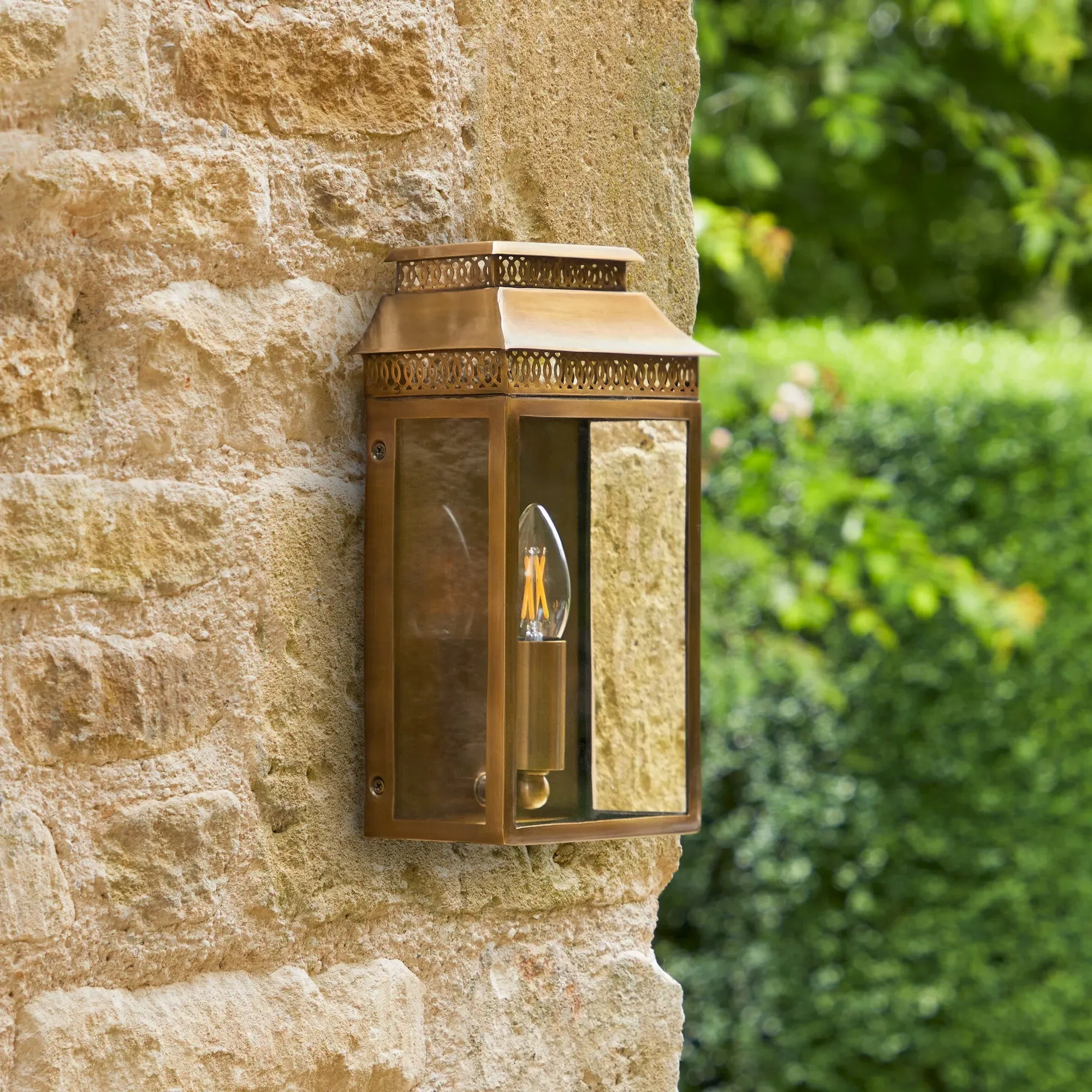 Hastings IP44 Exterior Wall Light - Antique Brass product