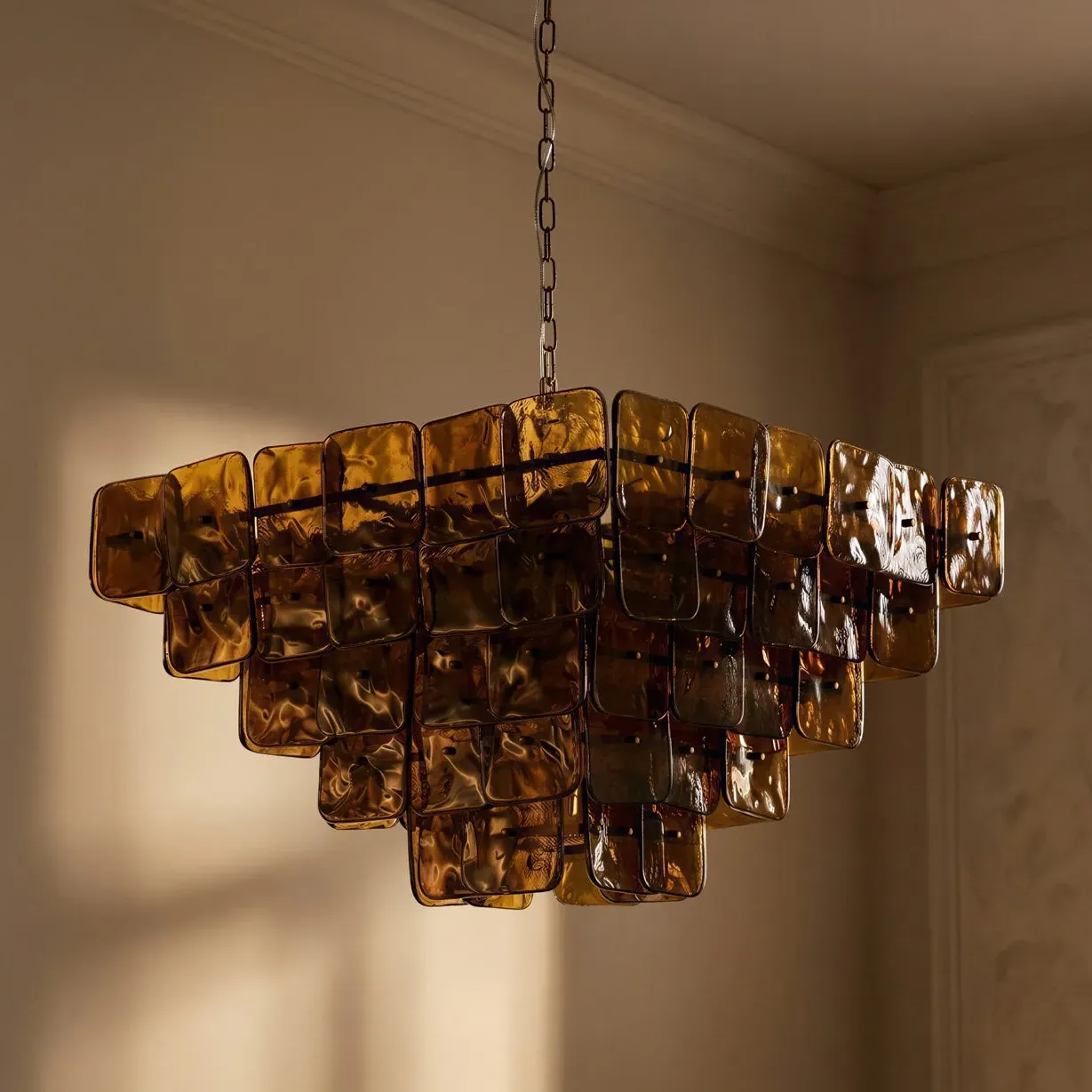 Havana Chandelier - Deep Brown, Glass by Pooky