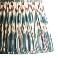 Heraldic Ikat 10 Inch Empire Lamp Shade - Teal, Printed Linen alternate view